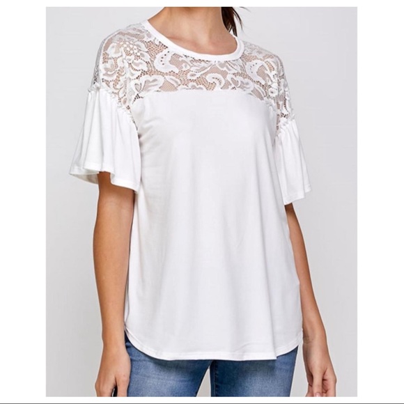 #13 Boho Chic Fabulous Lace Trim Tunic Top - Picture 2 of 5